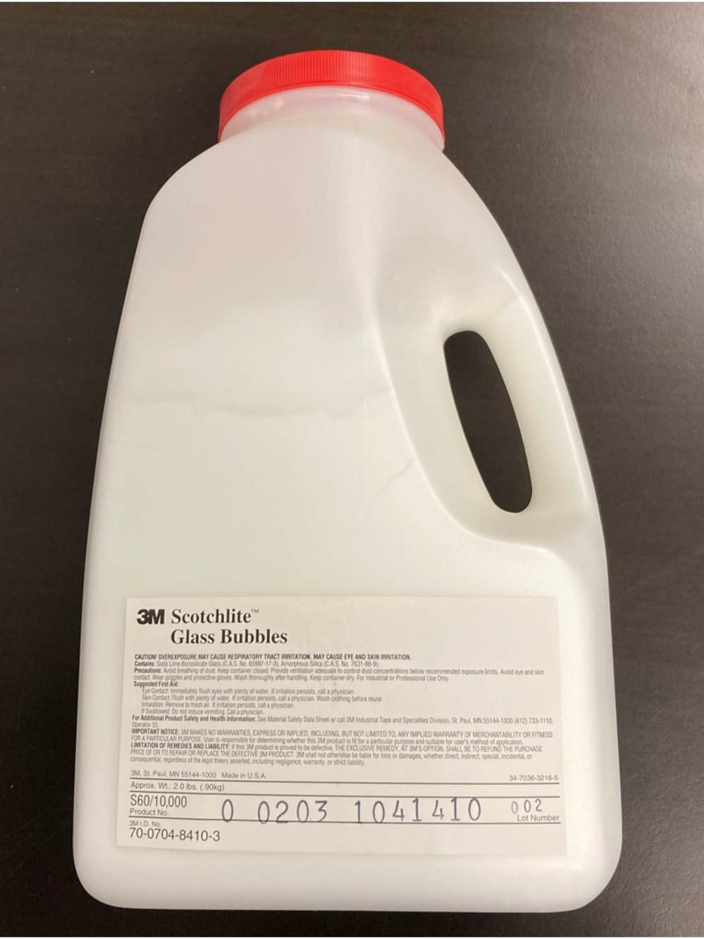 Scotchlite Glass Bubbles - White with Red Cap